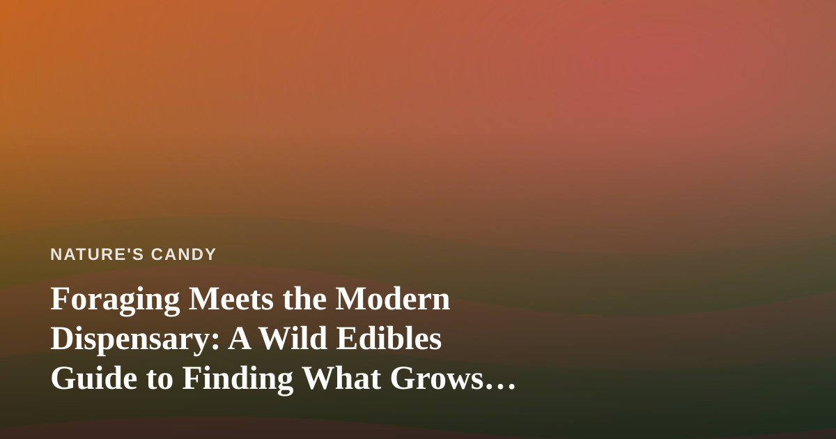 Foraging Meets the Modern Dispensary: A Wild Edibles Guide to Finding What Grows and What’s Sold Nearby