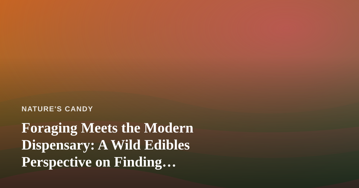 Foraging Meets the Modern Dispensary: A Wild Edibles Perspective on Finding Cannabis Nearby