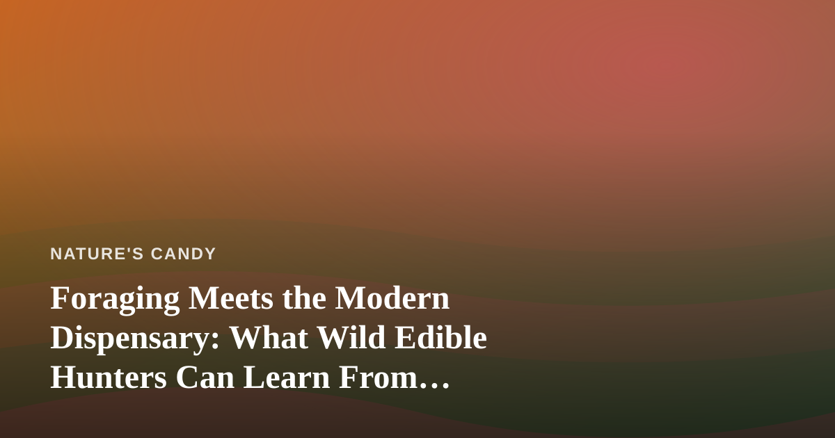 Foraging Meets the Modern Dispensary: What Wild Edible Hunters Can Learn From Cannabis Shopping