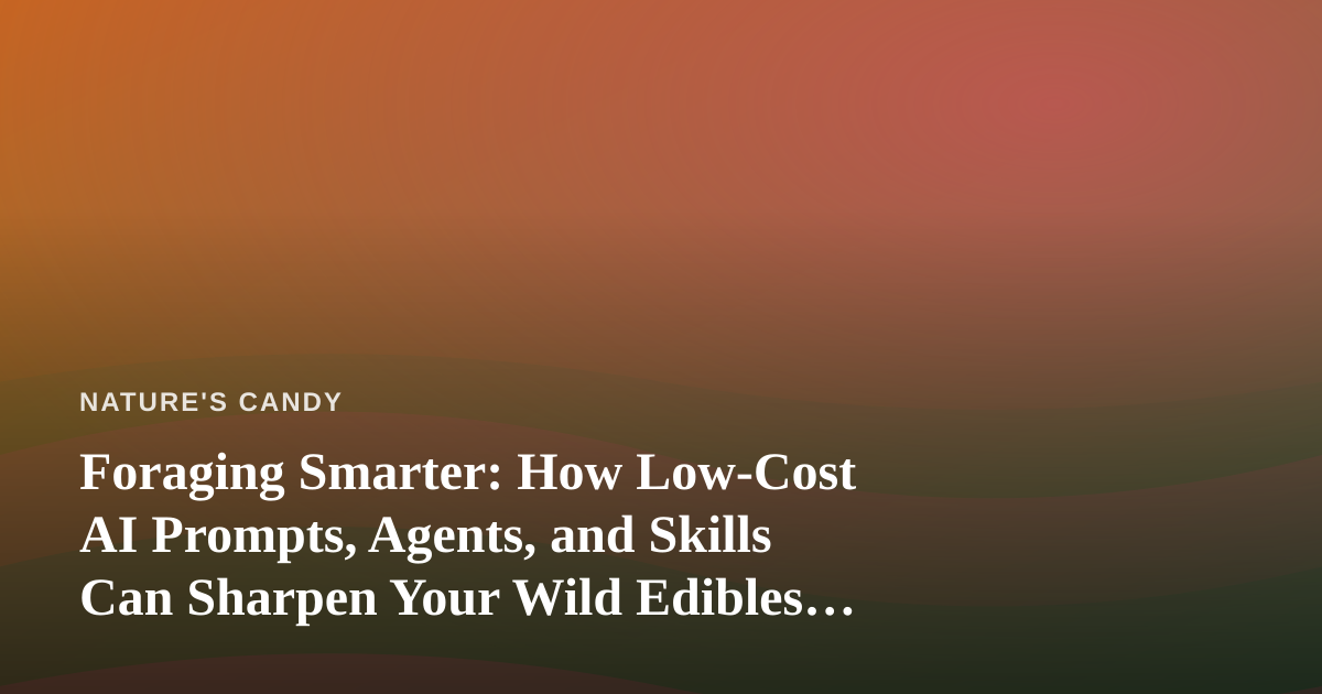 Foraging Smarter: How Low-Cost AI Prompts, Agents, and Skills Can Sharpen Your Wild Edibles Game