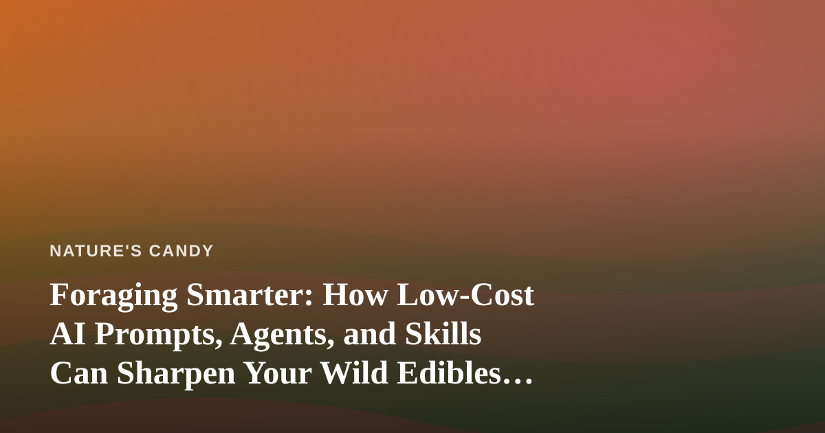 Foraging Smarter: How Low-Cost AI Prompts, Agents, and Skills Can Sharpen Your Wild Edibles Game