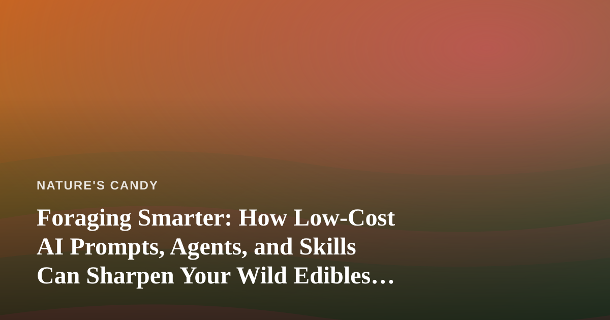 Foraging Smarter: How Low-Cost AI Prompts, Agents, and Skills Can Sharpen Your Wild Edibles Game