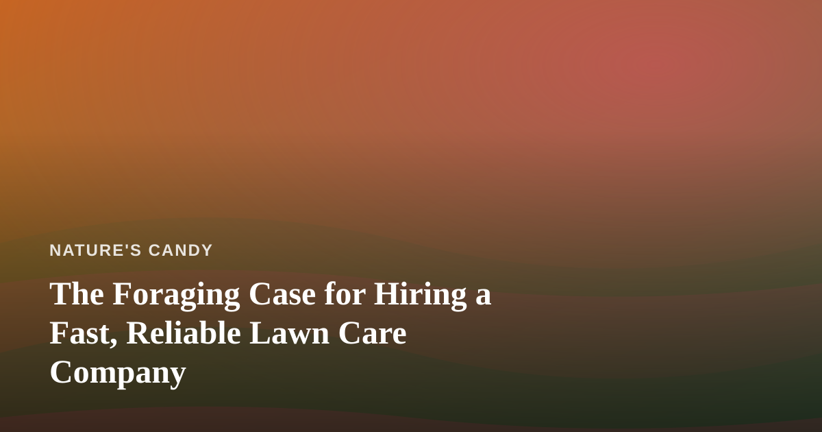 The Foraging Case for Hiring a Fast, Reliable Lawn Care Company