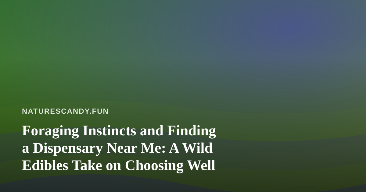 Foraging Instincts and Finding a Dispensary Near Me: A Wild Edibles Take on Choosing Well