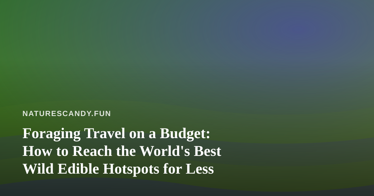Foraging Travel on a Budget: How to Reach the World’s Best Wild Edible Hotspots for Less