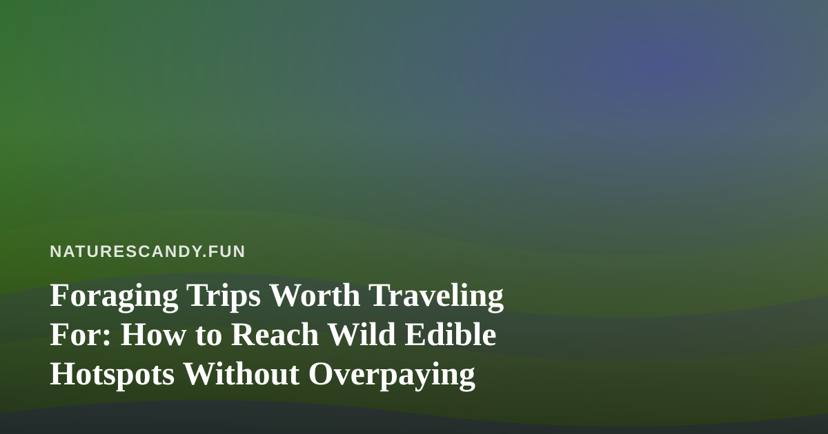 Foraging Trips Worth Traveling For: How to Reach Wild Edible Hotspots Without Overpaying