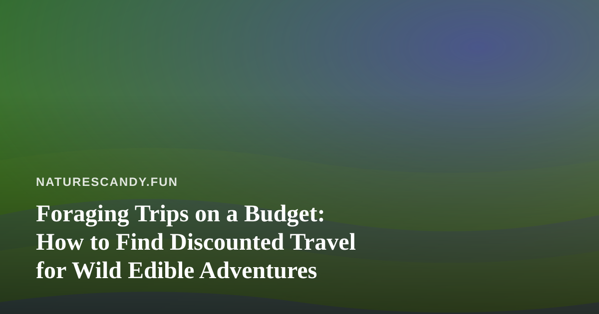 Foraging Trips on a Budget: How to Find Discounted Travel for Wild Edible Adventures