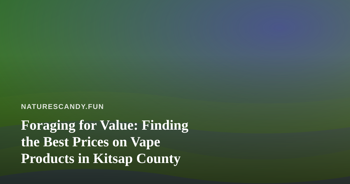 Foraging for Value: Finding the Best Prices on Vape Products in Kitsap County