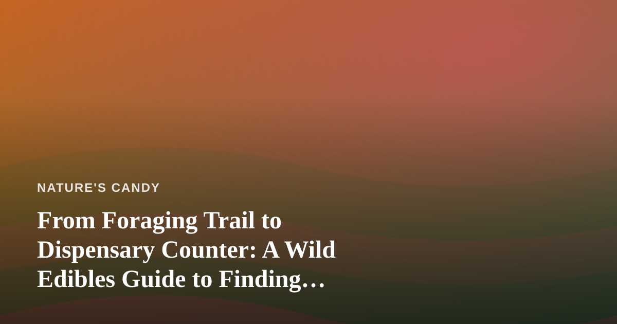From Foraging Trail to Dispensary Counter: A Wild Edibles Guide to Finding Quality Nearby