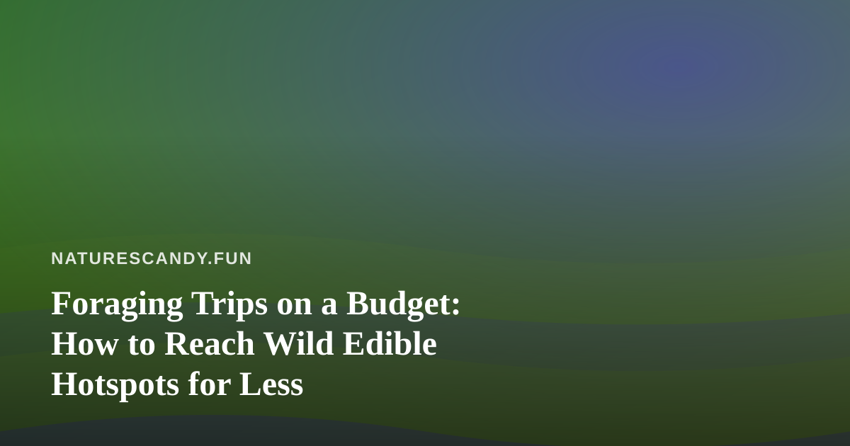 Foraging Trips on a Budget: How to Reach Wild Edible Hotspots for Less