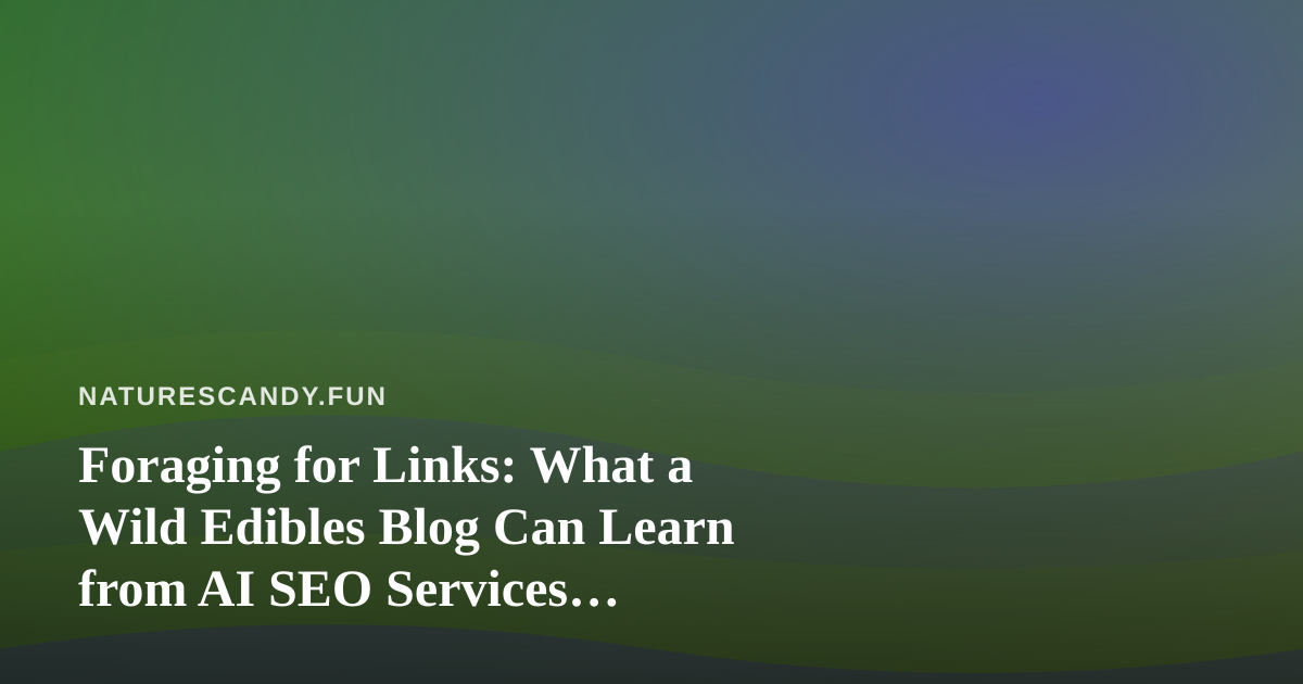 Foraging for Links: What a Wild Edibles Blog Can Learn from AI SEO Services, Backlinks and Text Messaging