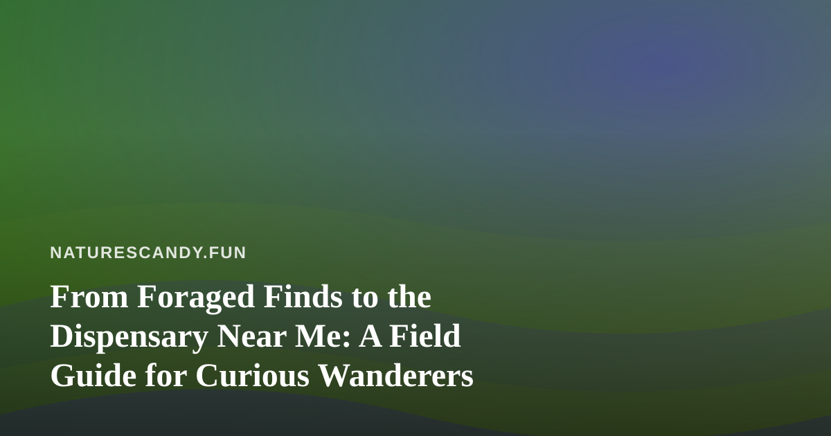 From Foraged Finds to the Dispensary Near Me: A Field Guide for Curious Wanderers