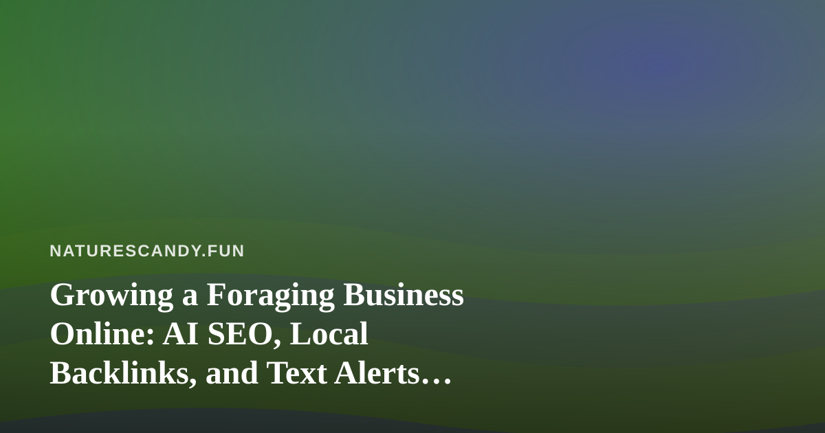 Growing a Foraging Business Online: AI SEO, Local Backlinks, and Text Alerts Without Losing the Wild